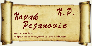 Novak Pejanović vizit kartica
